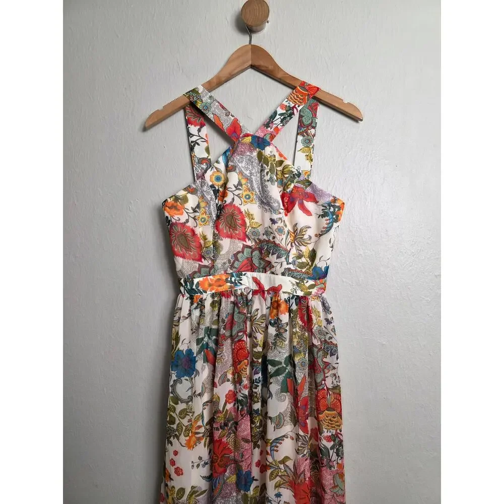 Lulus Lilja Cream Floral Print Maxi Dress Small - Picture 5 of 15